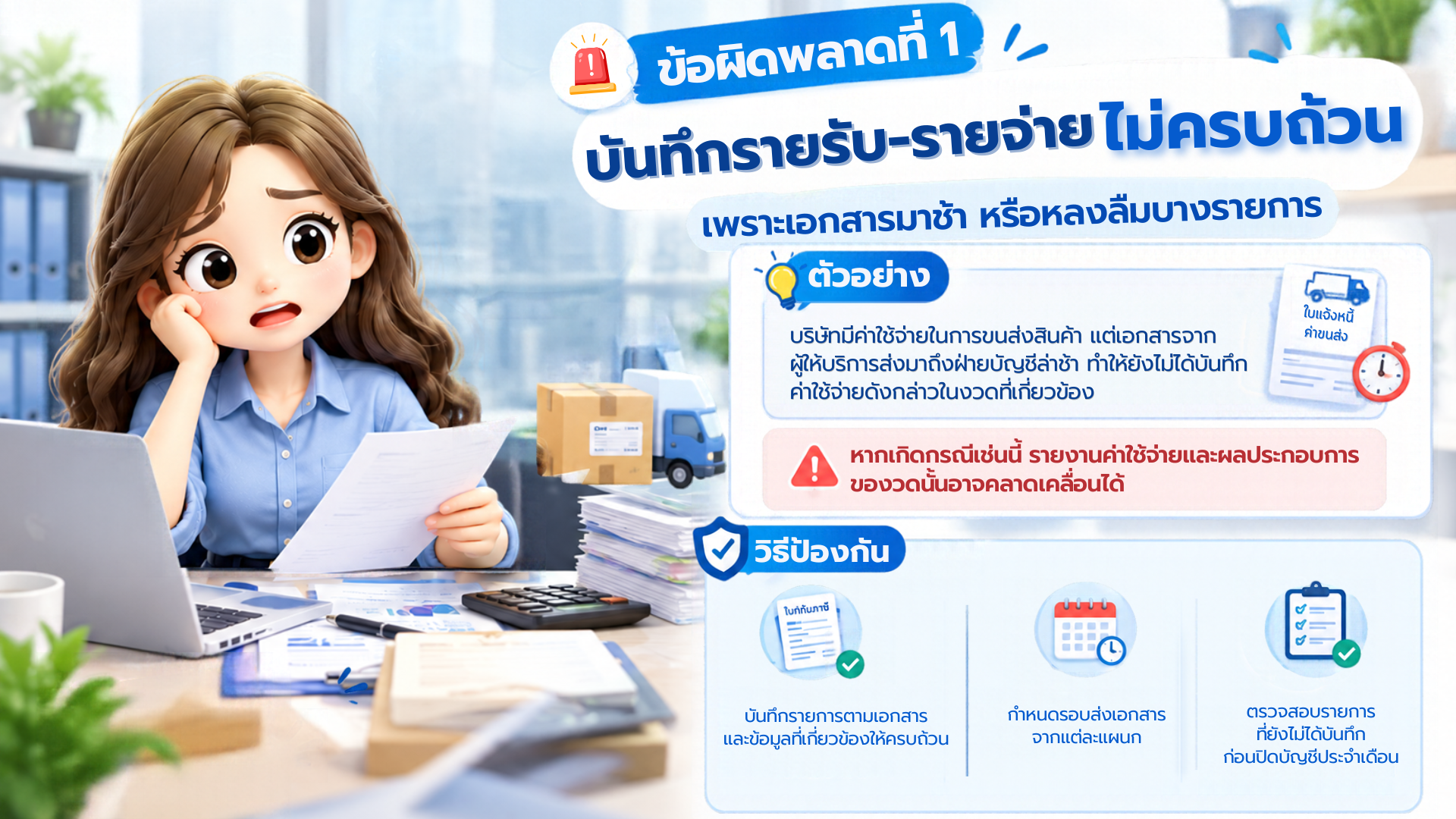 บันทึกรายรับและรายจ่ายไม่ครบถ้วน